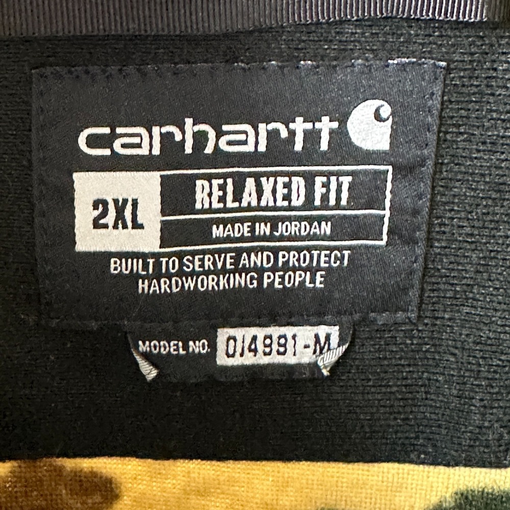 Carhartt 1/4 Snap Jacket Mens 2XL Duck Camo Relaxed Fit Sherpa Fleece Pullover - Picture 4 of 15